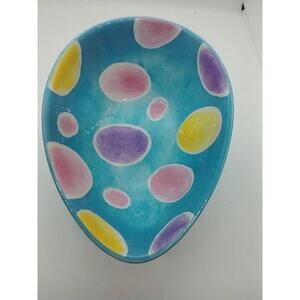 Blue Multi-Color Easter Egg Bowl Holiday Home Dishwasher Safe